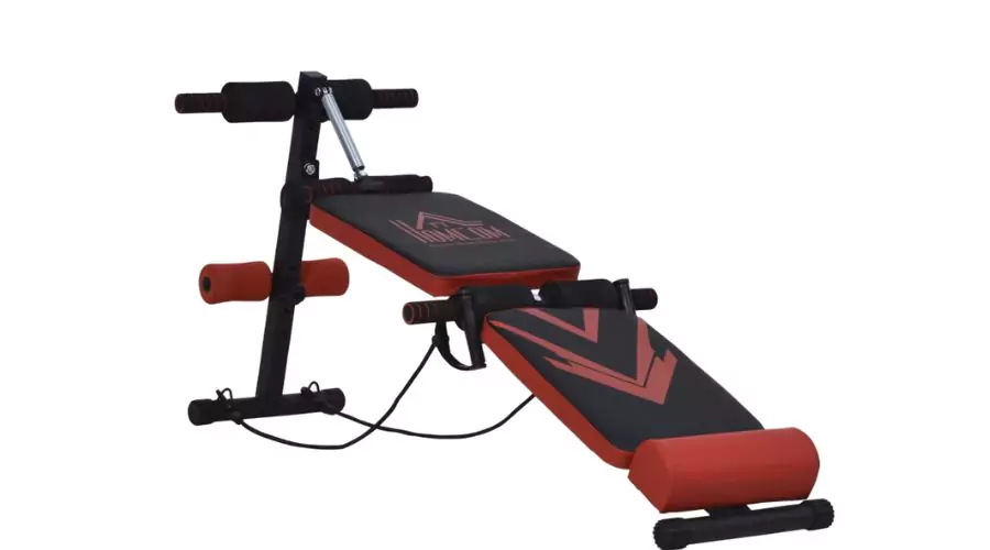 Multifunctional Sit Up Bench Foldable Fitness Equipment w/ Elastic Rope