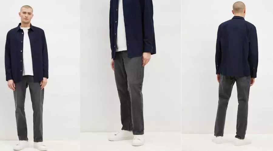 Straight Leg Dark Grey Jeans