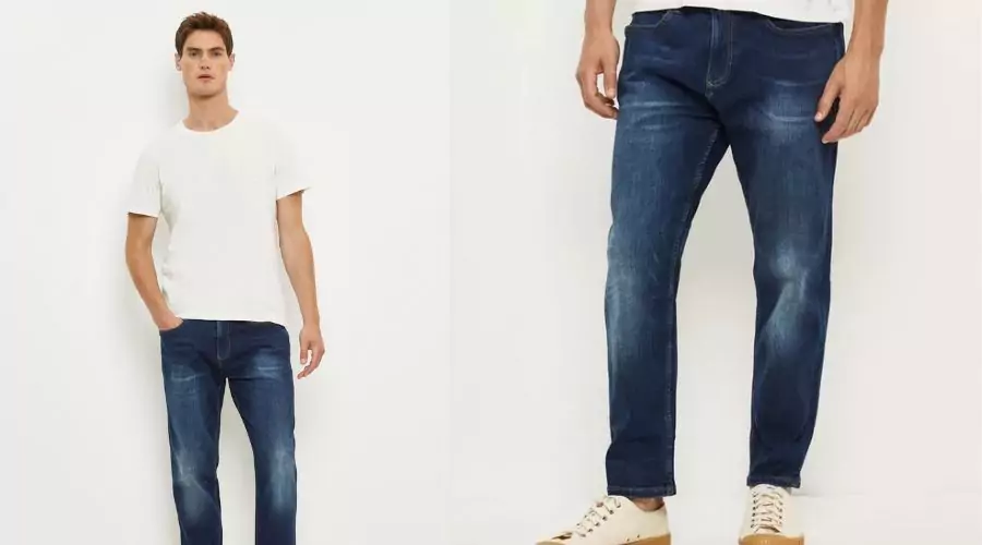 Tapered Mid Blue Jeans