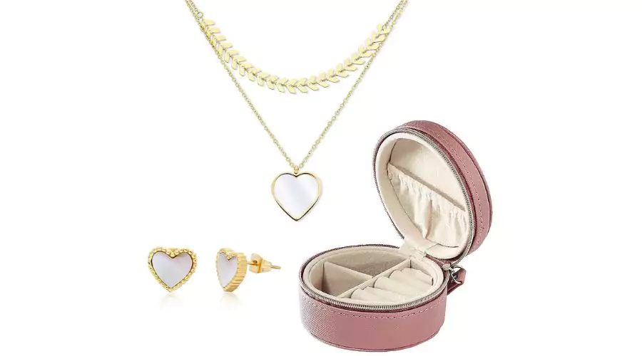 Lylium Mother's Day set gold colored necklace and earrings