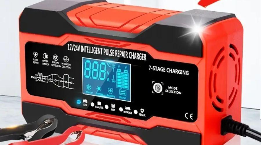 10-Amp Car Battery Charger 12V And 24V Smart Fully Automatic Battery Charger