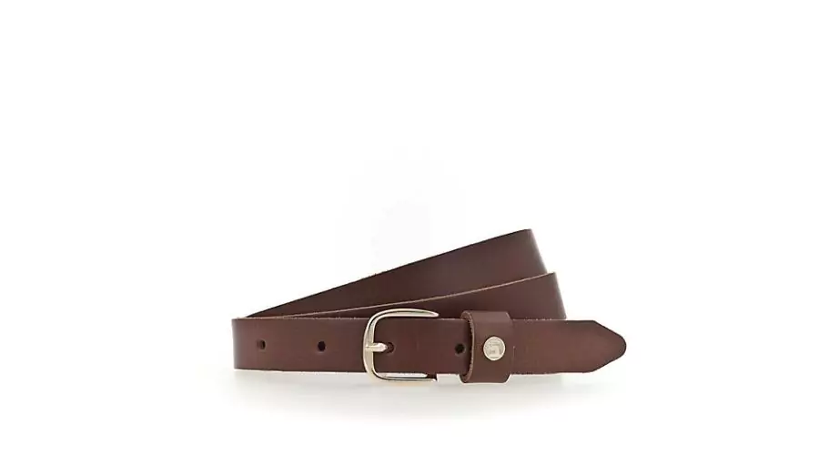 25mm Belt with Polished Silver Buckle - Classic Cognac