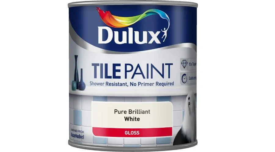 Dulux Bathroom Plus Pure Brilliant White - Tile Paint - 600ml