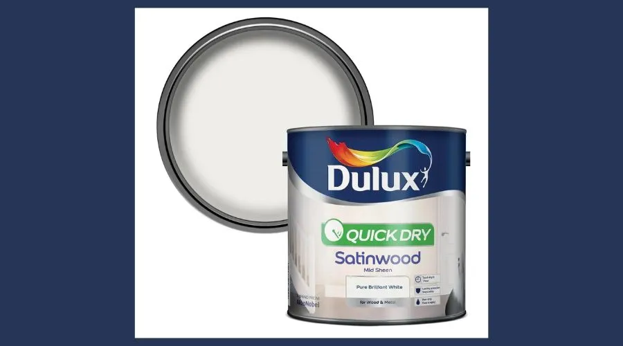 Dulux Quick Dry Satinwood Pure Brilliant White - 2.5L