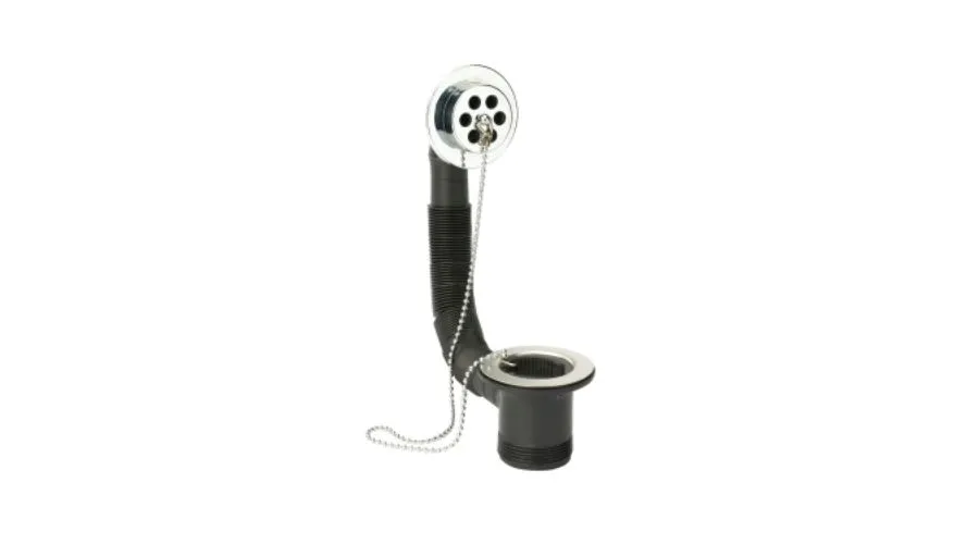 Embrass Peerless Bath Combination Waste With Overflow and Black Plug and Ball Chain