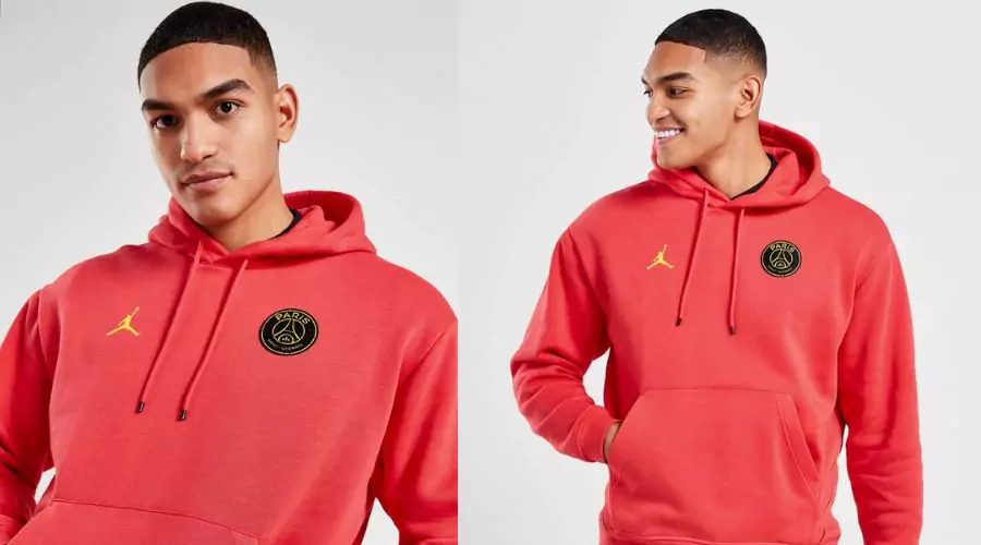 Nike Paris Saint Germain Fleece Pullover Hoodie- Red