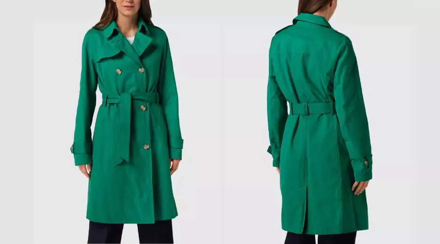 S.Oliver RED LABEL - Green Flat Collar Trench Coat