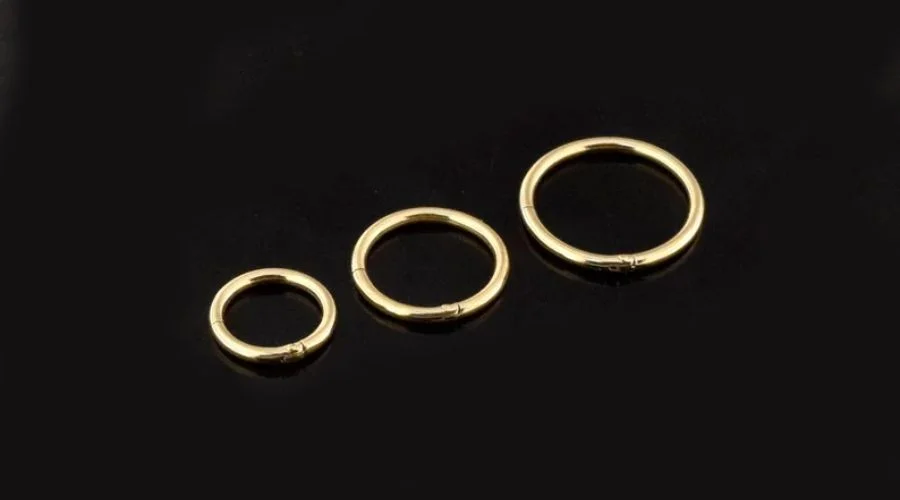 14K Gold Nose Ring- Hinged Nose Hoop