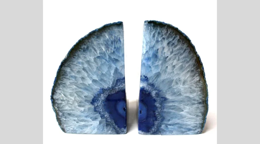 Blue Agate Bookend Pair