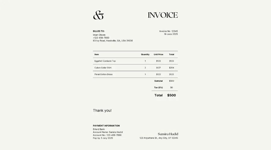 Creating Customized Payment Invoices