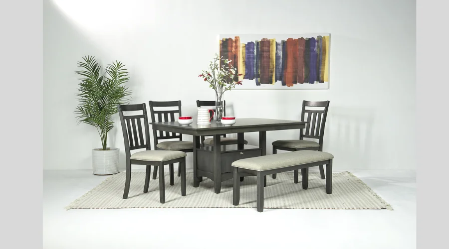 Dining Room Set Table Top MDFMDP with 4 Chairs Miami Yescasa Freijó Off
