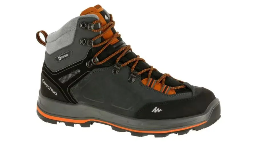 Forclaz Men’s Waterproof Leather High Trekking Boots - MT100- Shark
