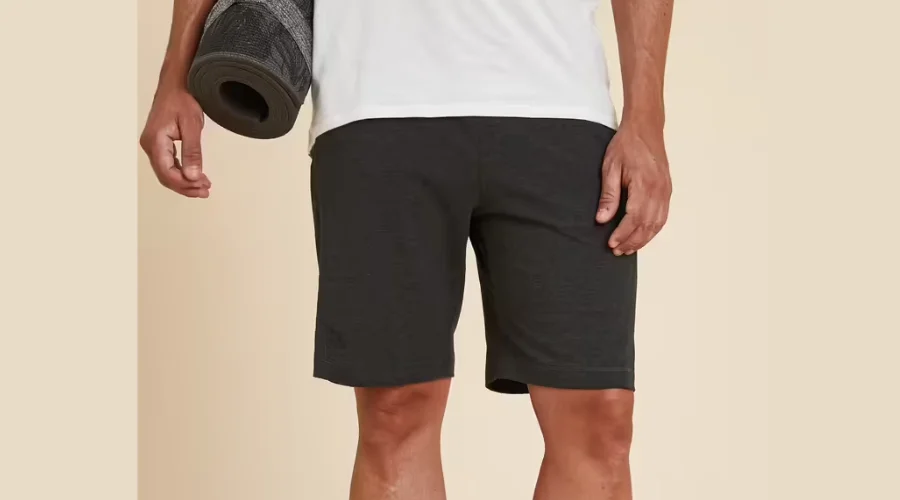 Kimjaly Men's cotton yoga shorts- grey