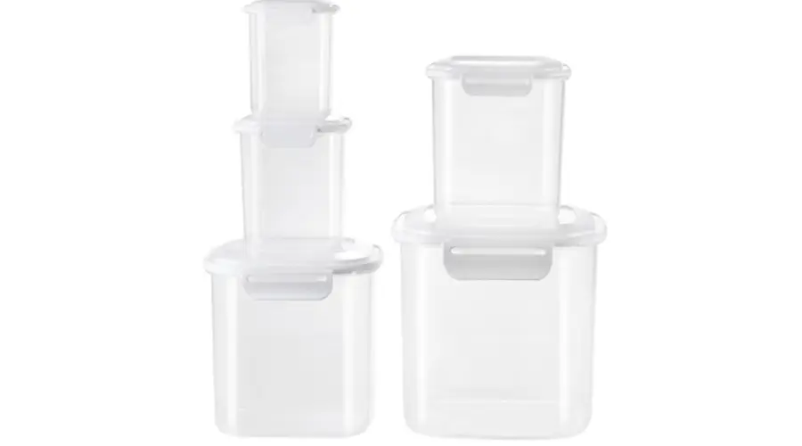 Organizing Jars with Click Lid 5 Pcs White | Feedhour
