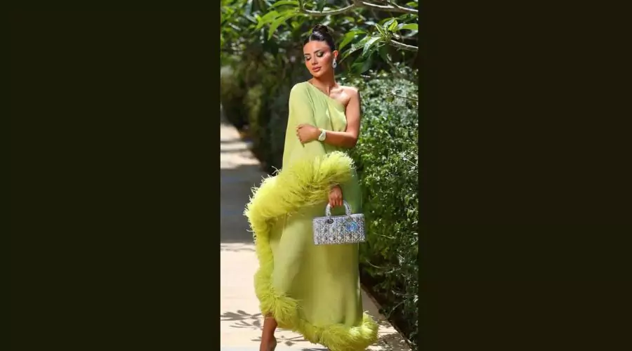 Custom Made Asymmetric Feather Dress One Shoulder