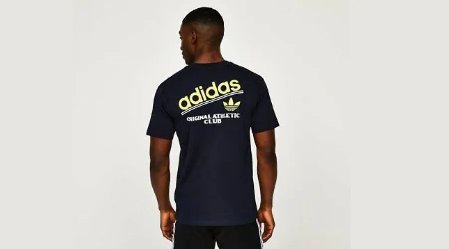 Men's Adidas Logo Adidas T-Shirt - Navy+Gold