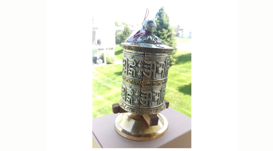 Tibetan-Buddhist-Handcrafted-Spinning-Prayer-Wheel-TableDesktop-Stand | Feedhour