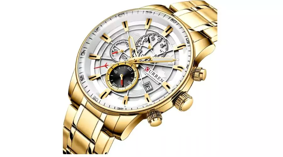 Curren Men’s Watch Elegant Chronograph Gift- Golden
