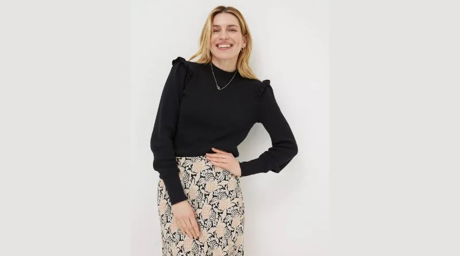 All Black Fiona Frill Jumper 