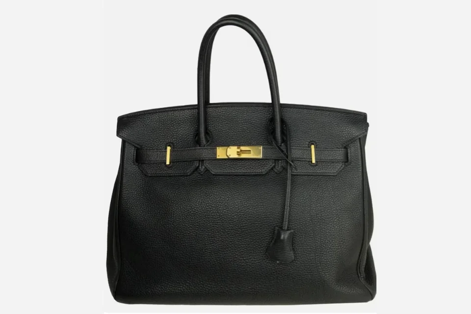 Birkin Hermes black leather authentic