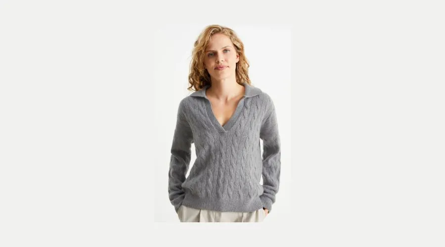 Cashmere blend jumper - cable knit pattern