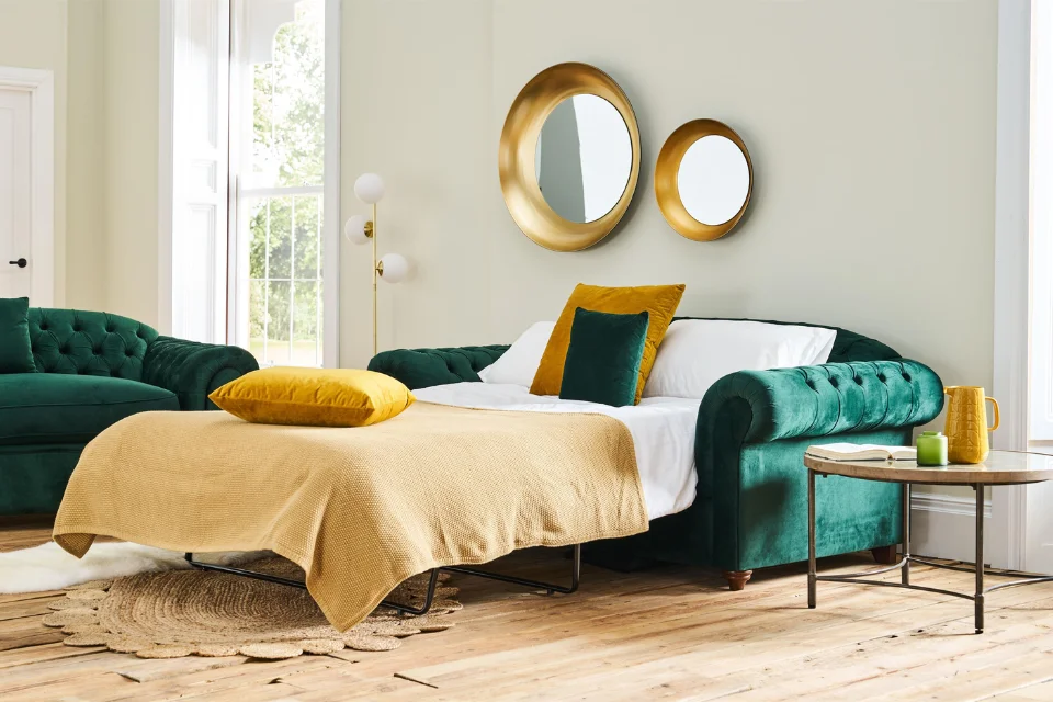Ideal Home clover velvet 3 seater sofa bed