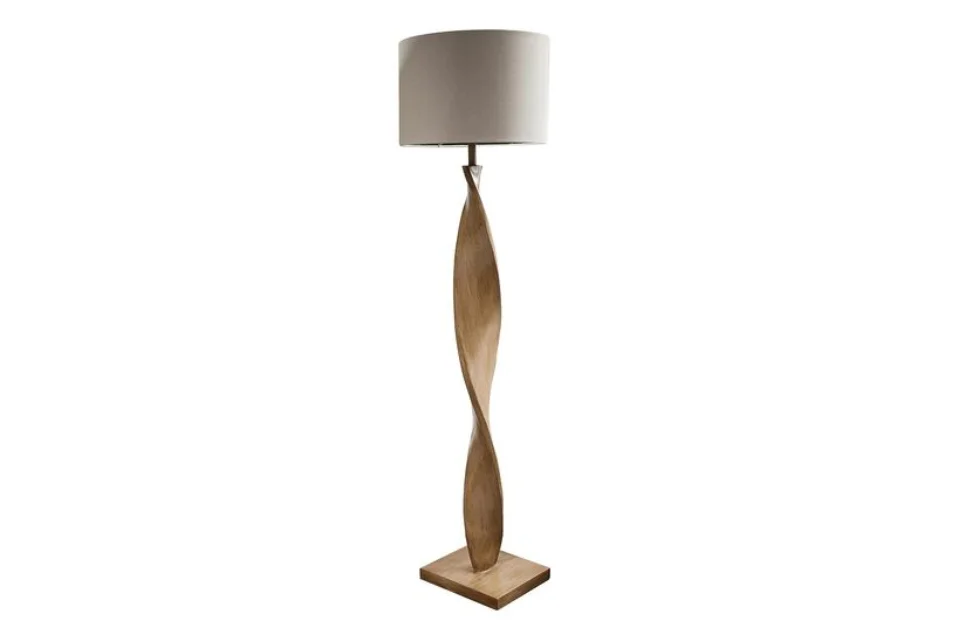 Living Tuscany Brown Floor Lamp with Cream Shade