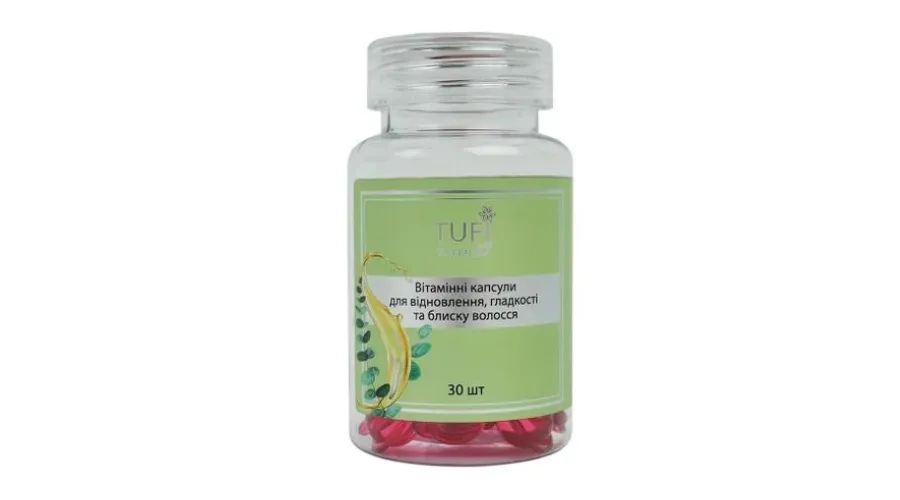 Vitamin Capsules for Hair Tufi Profi Premium for Restoration, Smoothness and Shine, 30 pcs