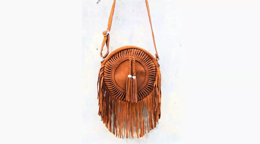 BOHEMIAN CROSSBODY BAG WITH FRINGE, BOHO SHOULDER FRINGE PURSE, GIFT FOR HER