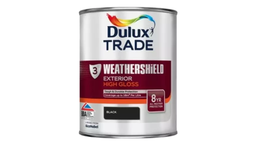 Dulux Trade Weathershield Exterior High Gloss Paint 1L Black