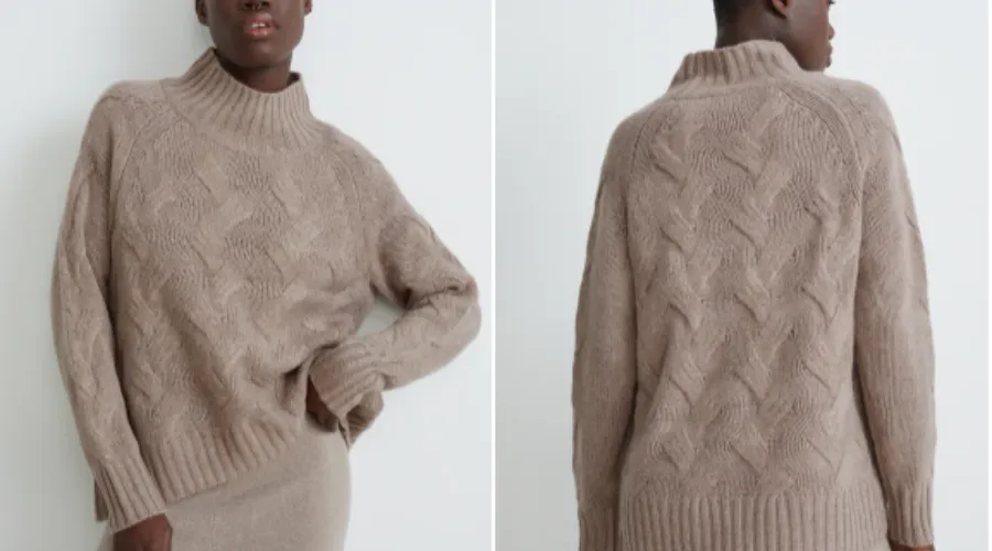Cashmere Jumper - Cable Knit Pattern