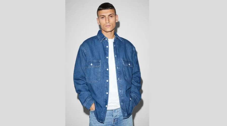 Denim Shirt Jacket- Blue