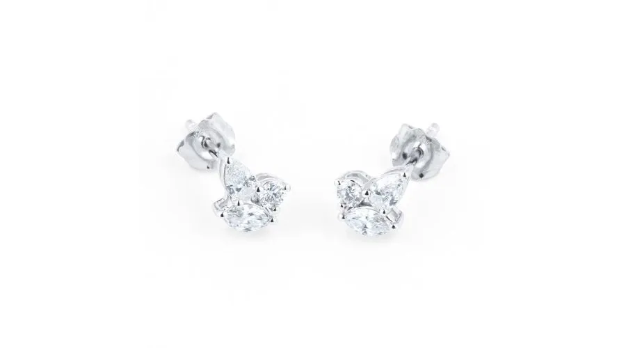Goldsmiths 18ct white gold 0.40ct diamond mixed cut stud earrings