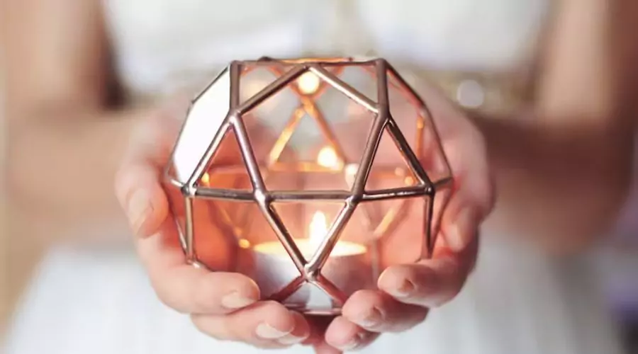 Stained Glass Geometric Candle Holder