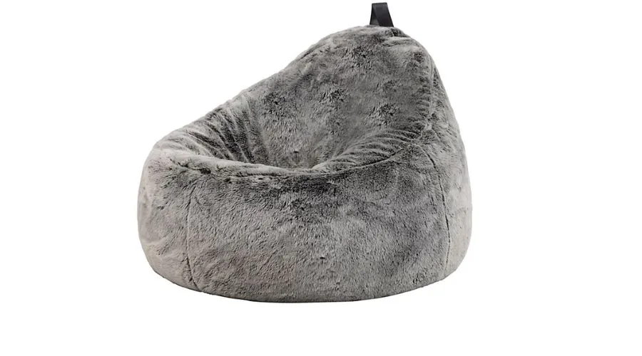 Icon cocoon faux fur bean bag arctic wolf grey bean bag chairs