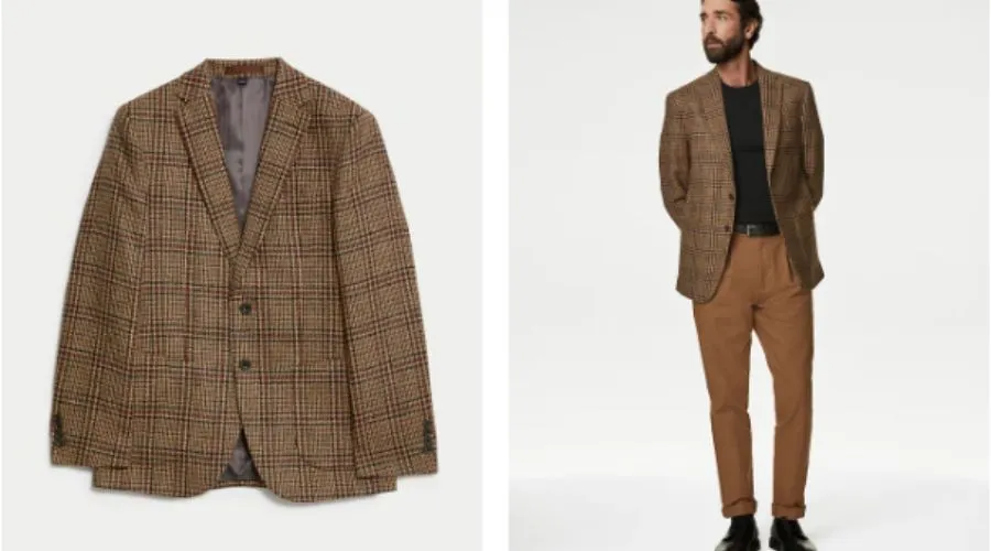 British Pure Wool Check Blazer