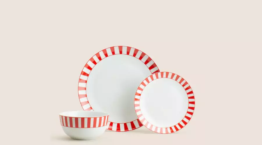 2 Piece Striped Dinner Set