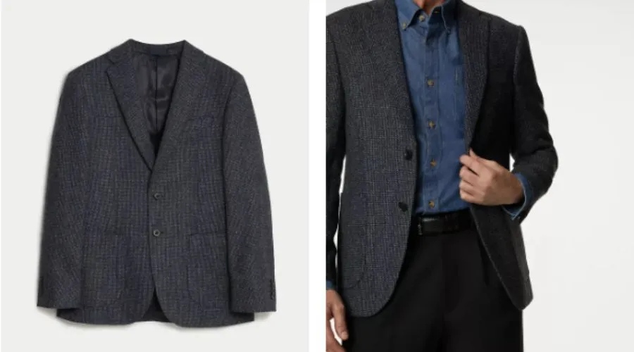 Wool Rich Textured Blazer