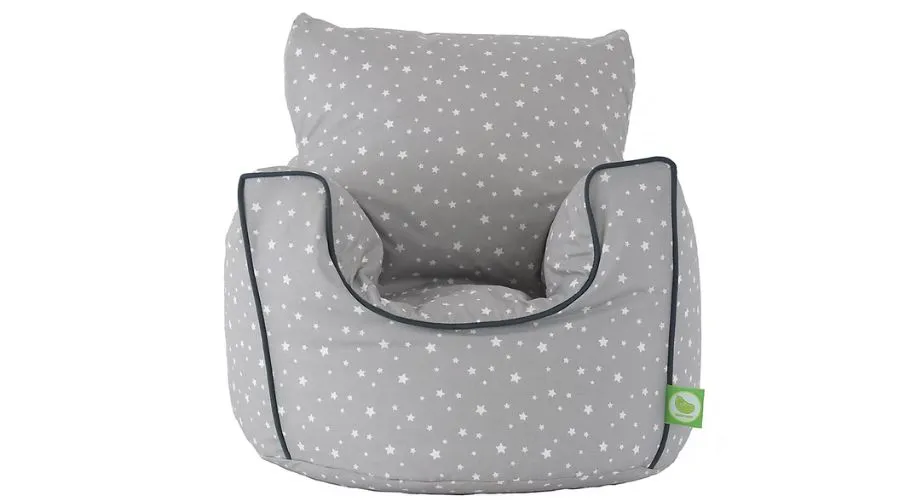 Cotton grey stars bean bag arm chair toddler size