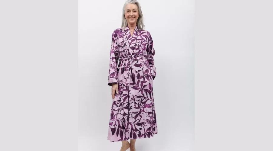 Cotton Modal Floral Long Dressing Gown