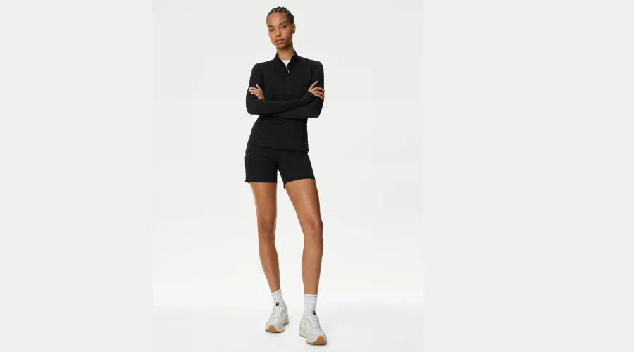 Funnel Neck Half Zip Running Top