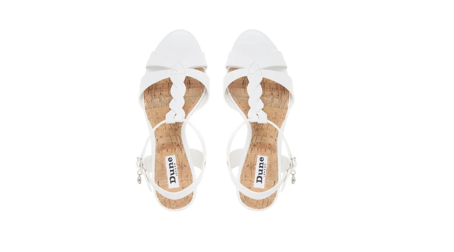 Leather T Bar Wedge Sandals