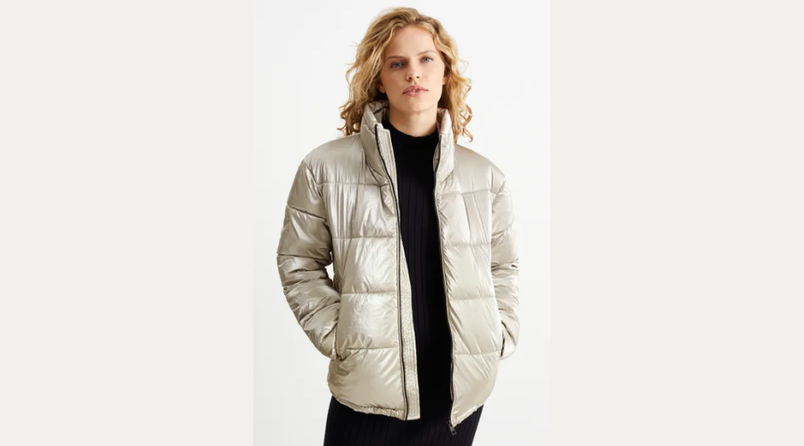Silver quilted jacket