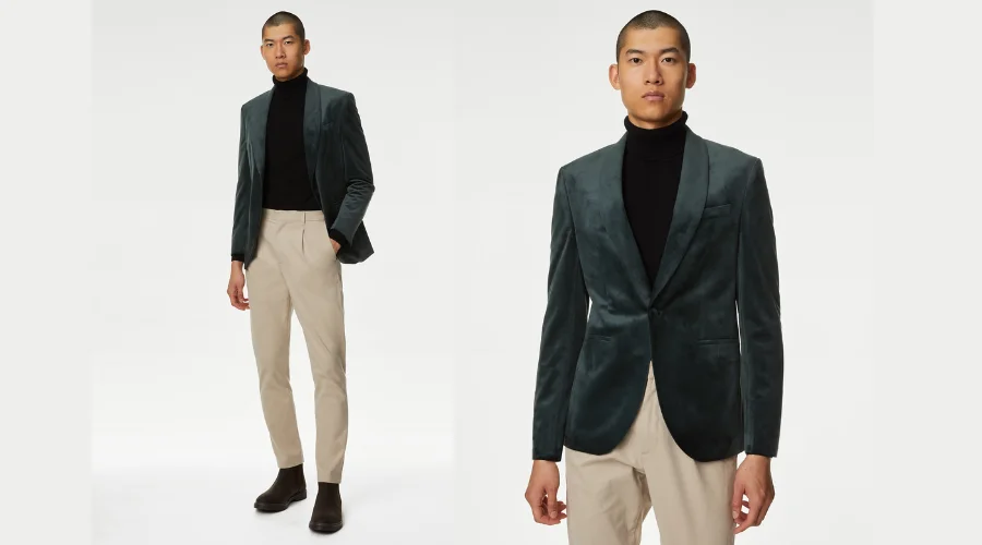 Slim Fit Velvet Jacket