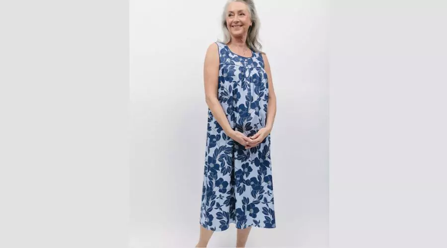 Cotton Rich Floral Long Nightdress by Cyberjammies