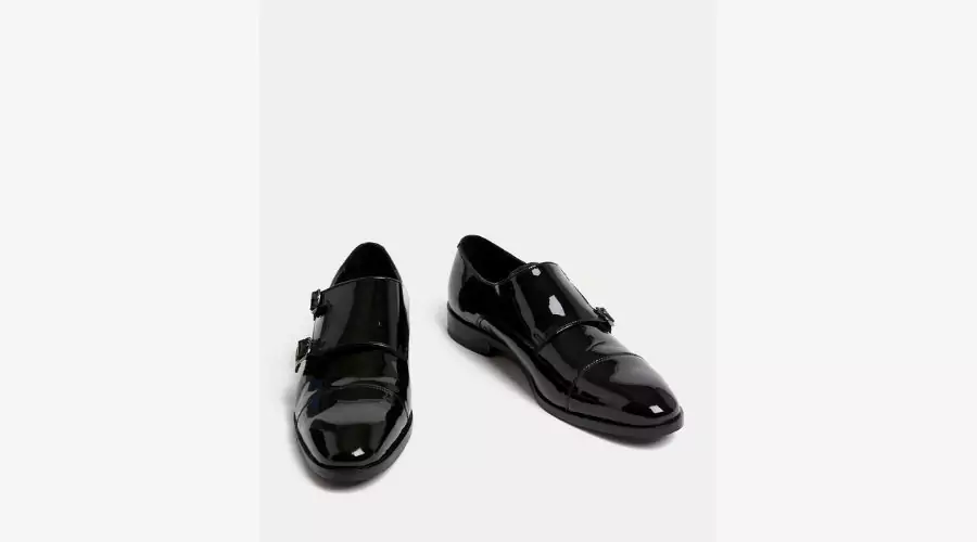 Leather Double Monk Strap Shoes 