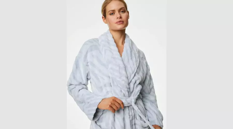 M&S Collection - Fleece Animal Print Long Dressing Gown