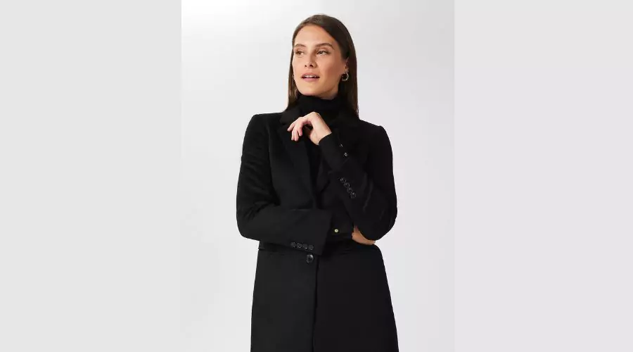 Tilda Pure Wool Single Breasted Coat- black