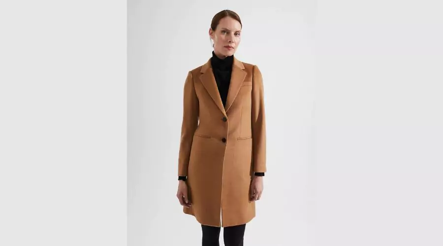 Tilda Pure Wool Single Breasted Coat - brown