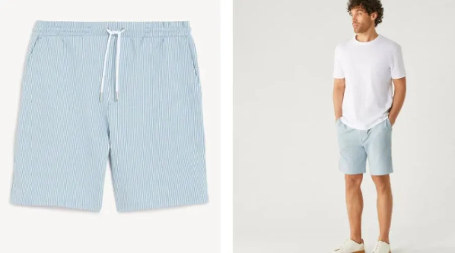 Striped Drawstring Jersey Shorts